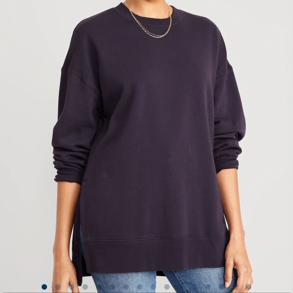 NWT OLD NAVY Oversized Boyfriend Tunic Sweatshirt Color: Nebula - Picture 2 of 7
